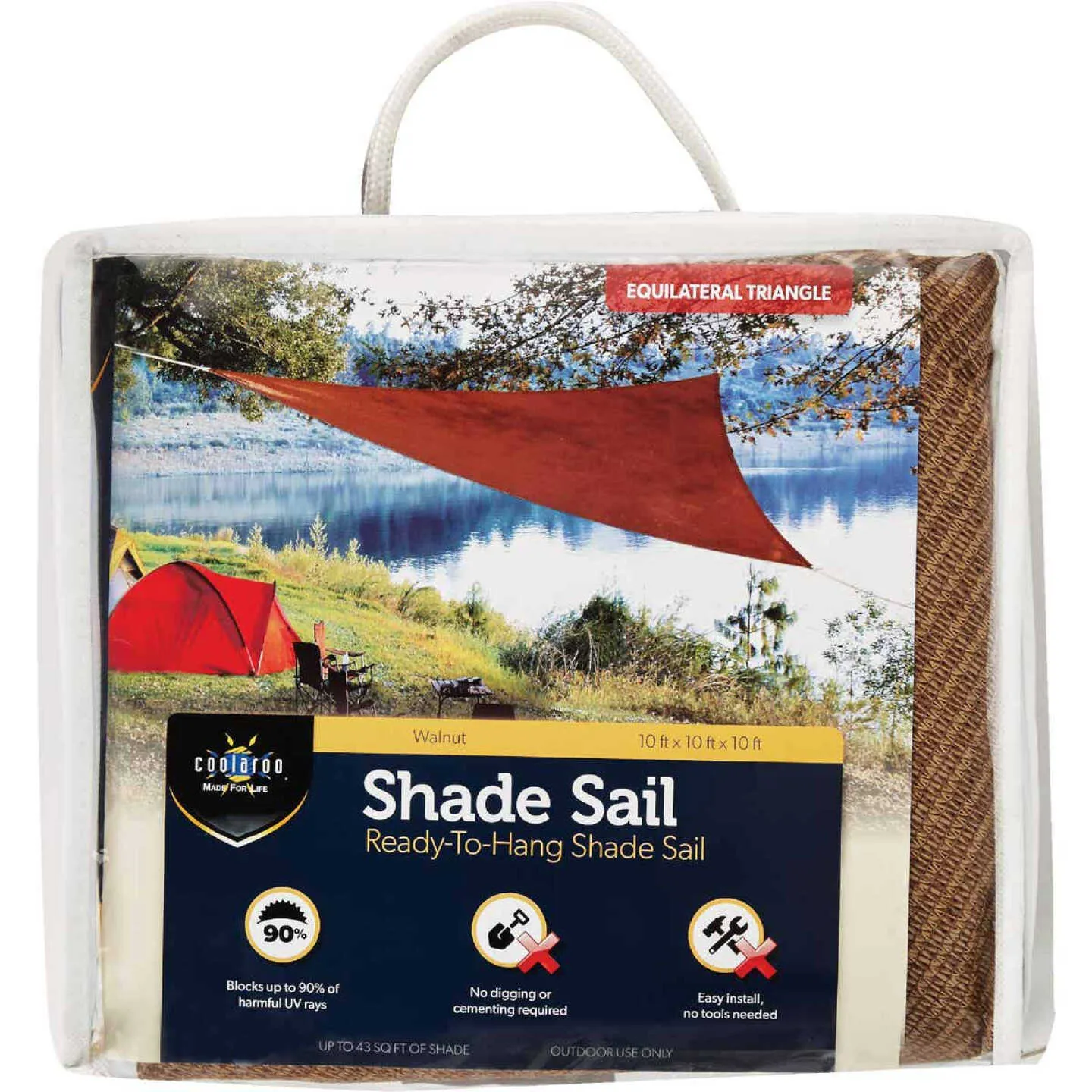 10 Ft. Walnut High Density Polyethylene Shade Sail Canopy
