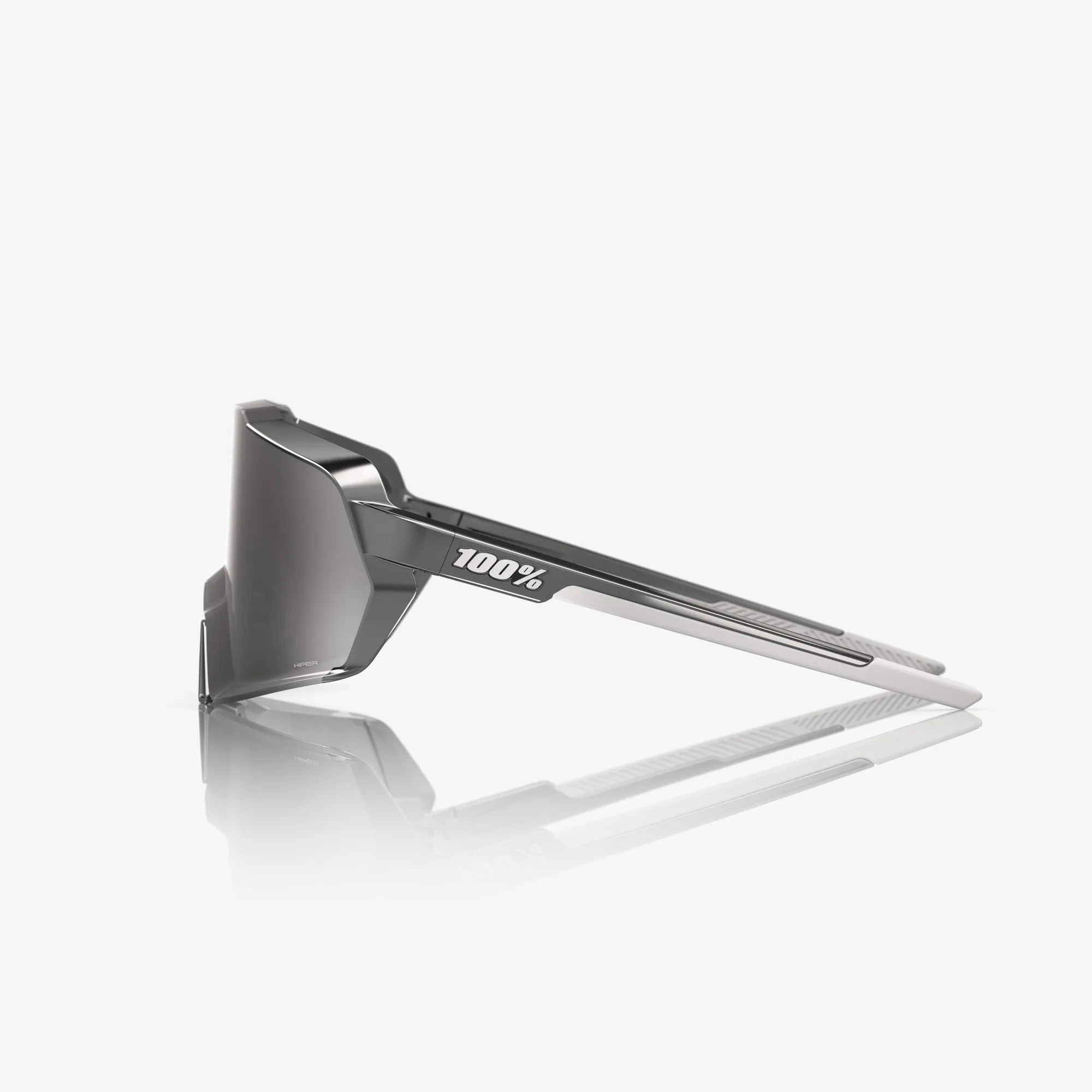 100% Korbin Sunglasses - Gloss Black Chrome (HiPER Silver Mirror Lens)