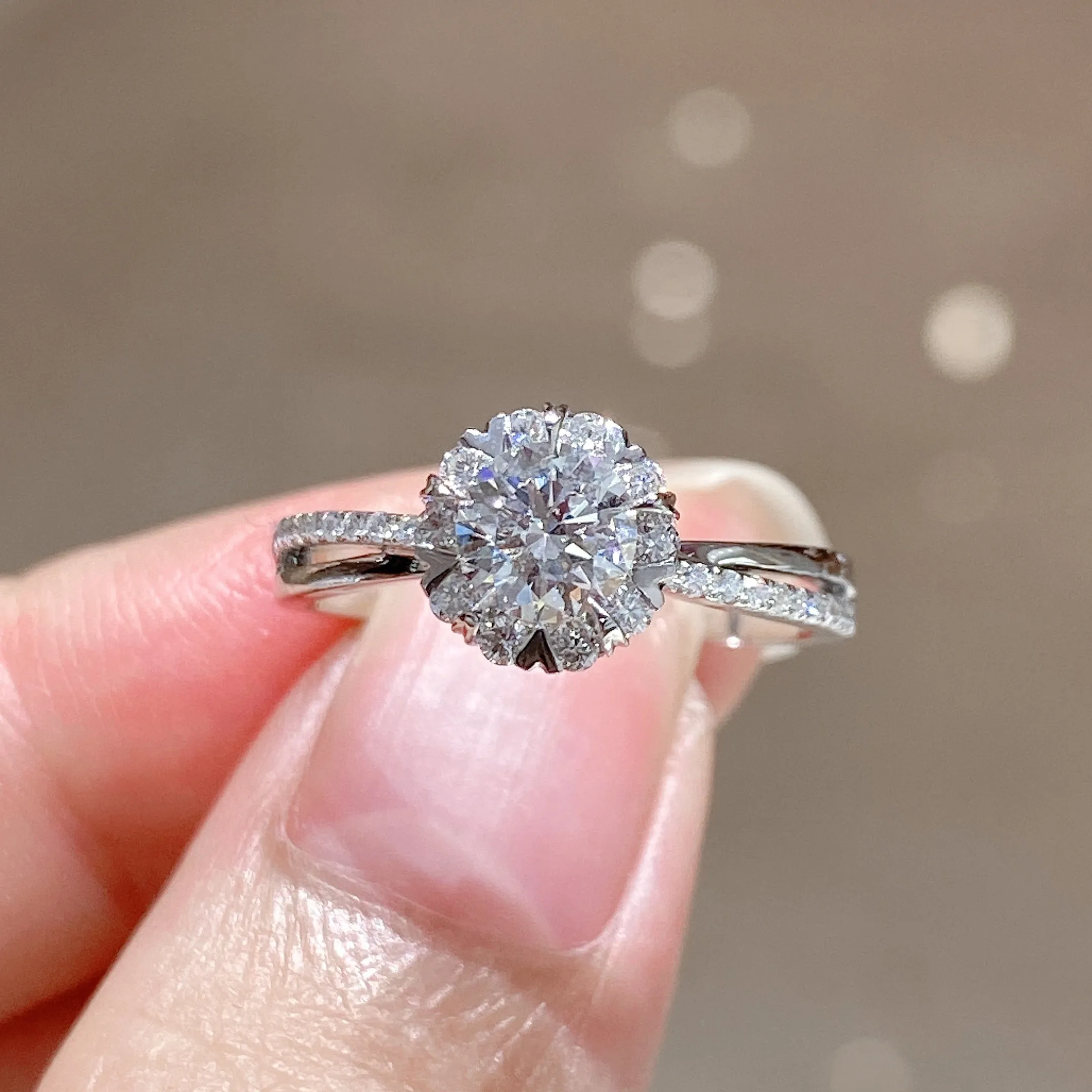 1.0ct Lab Grown Diamond Designer Engagement Ring 0007 KRKC