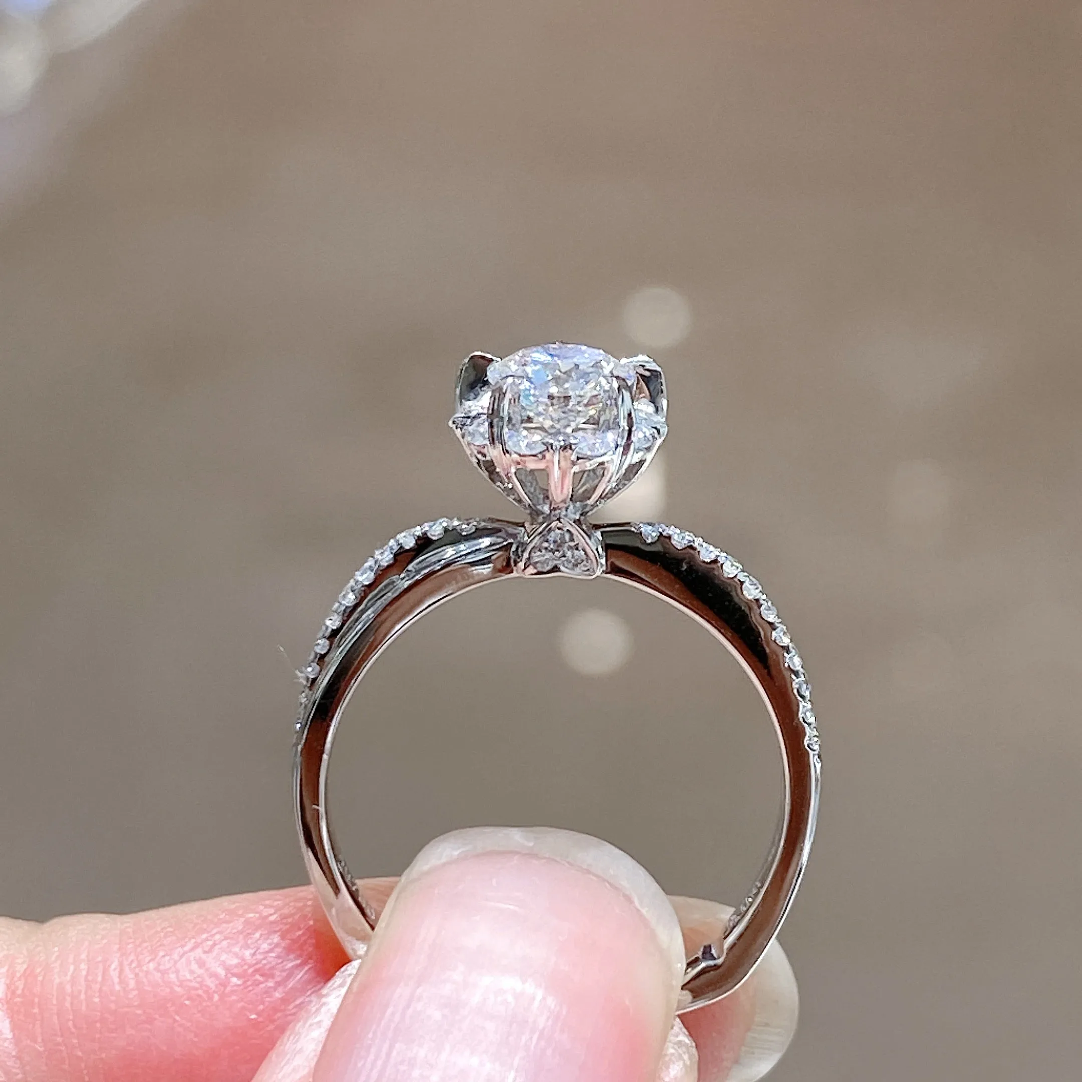 1.0ct Lab Grown Diamond Designer Engagement Ring 0007 KRKC