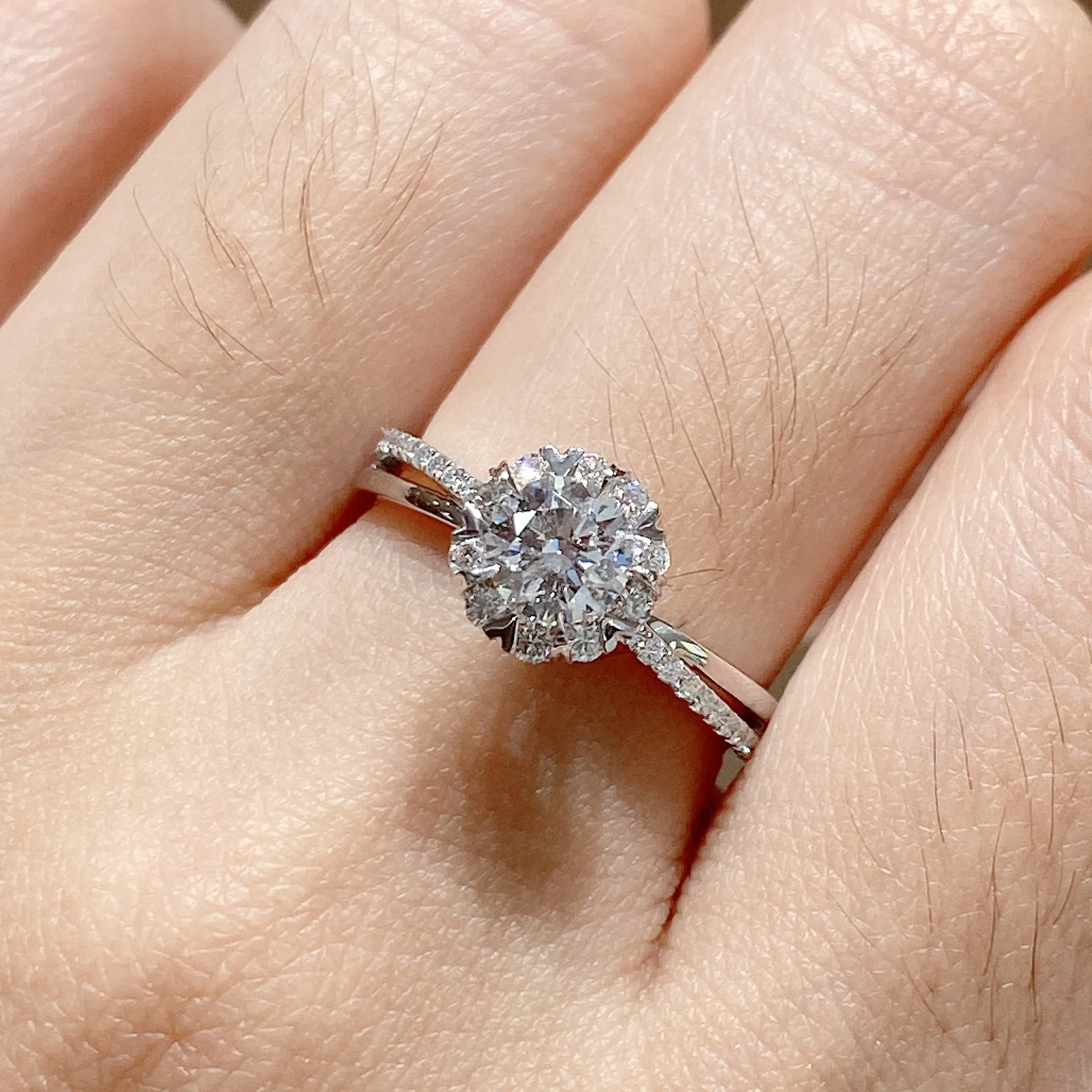 1.0ct Lab Grown Diamond Designer Engagement Ring 0007 KRKC