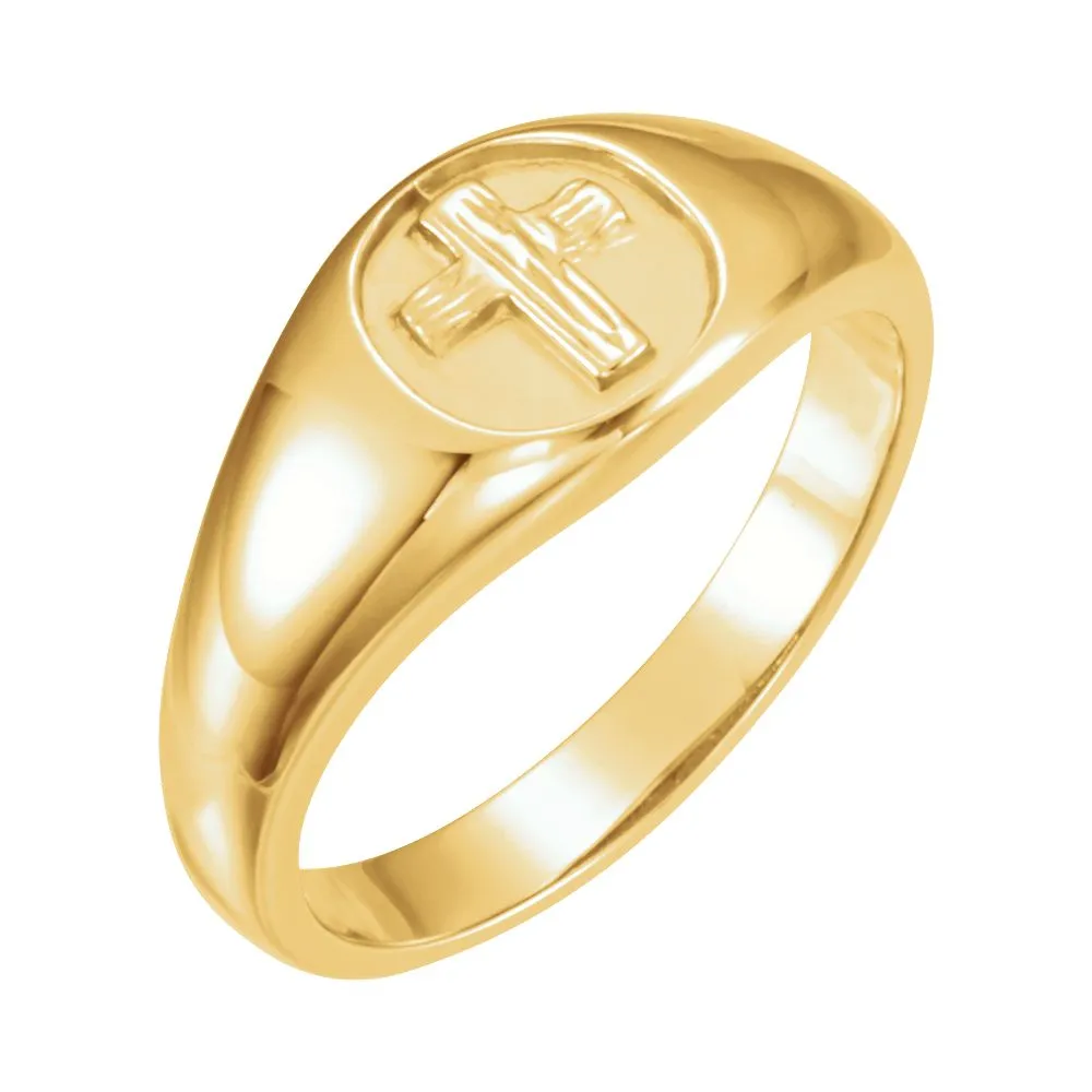 10k Yellow Gold THE RUGGED CROSS CHASTITY RING W/BOX, Size 9