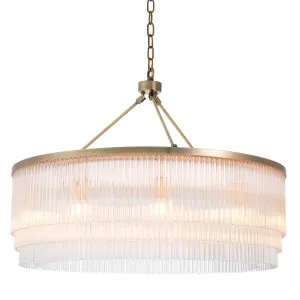 114378UL - Chandelier Hector L light brushed brass finish