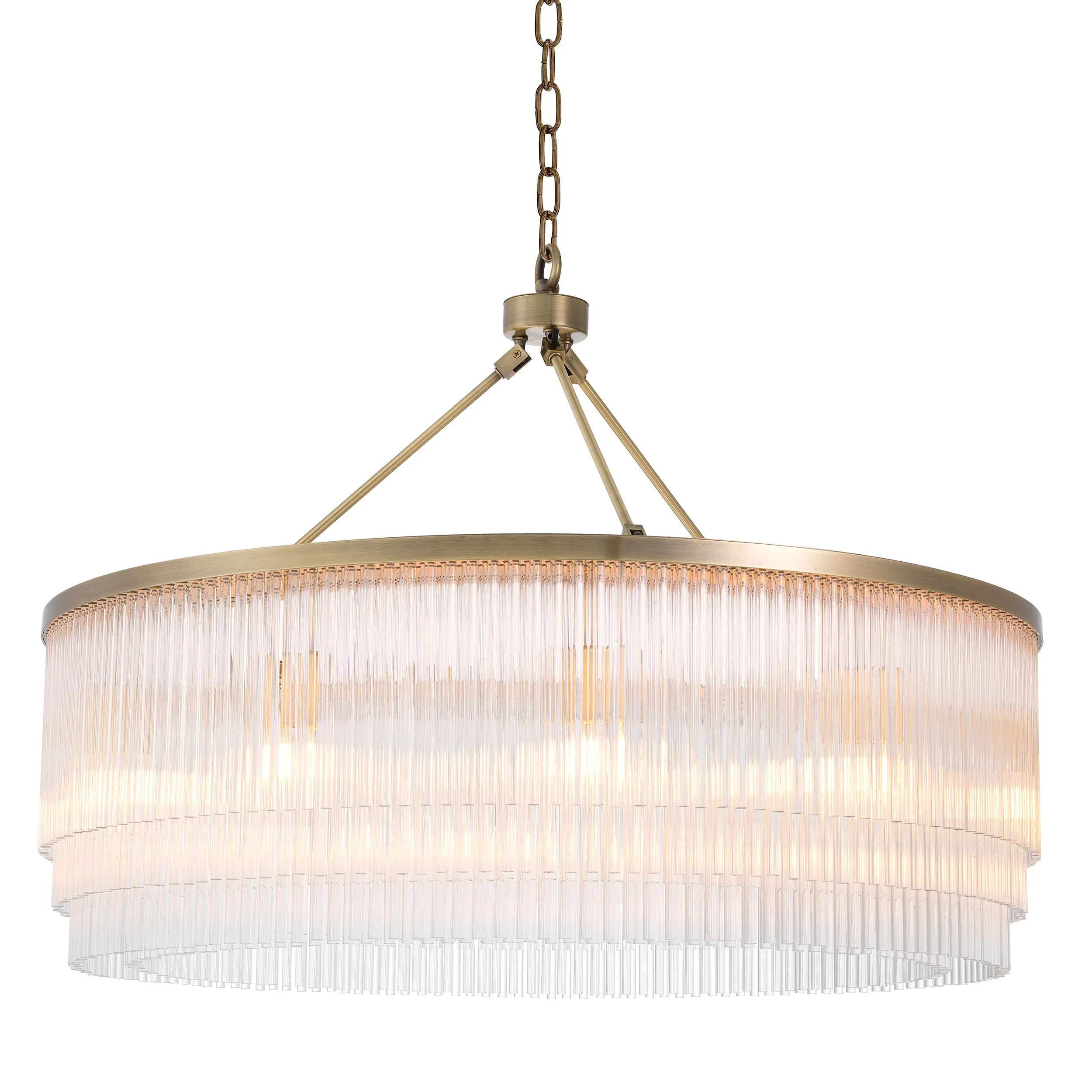 114378UL - Chandelier Hector L light brushed brass finish