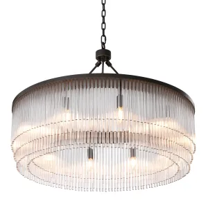114786UL - Chandelier Hector L bronze highlight finish UL