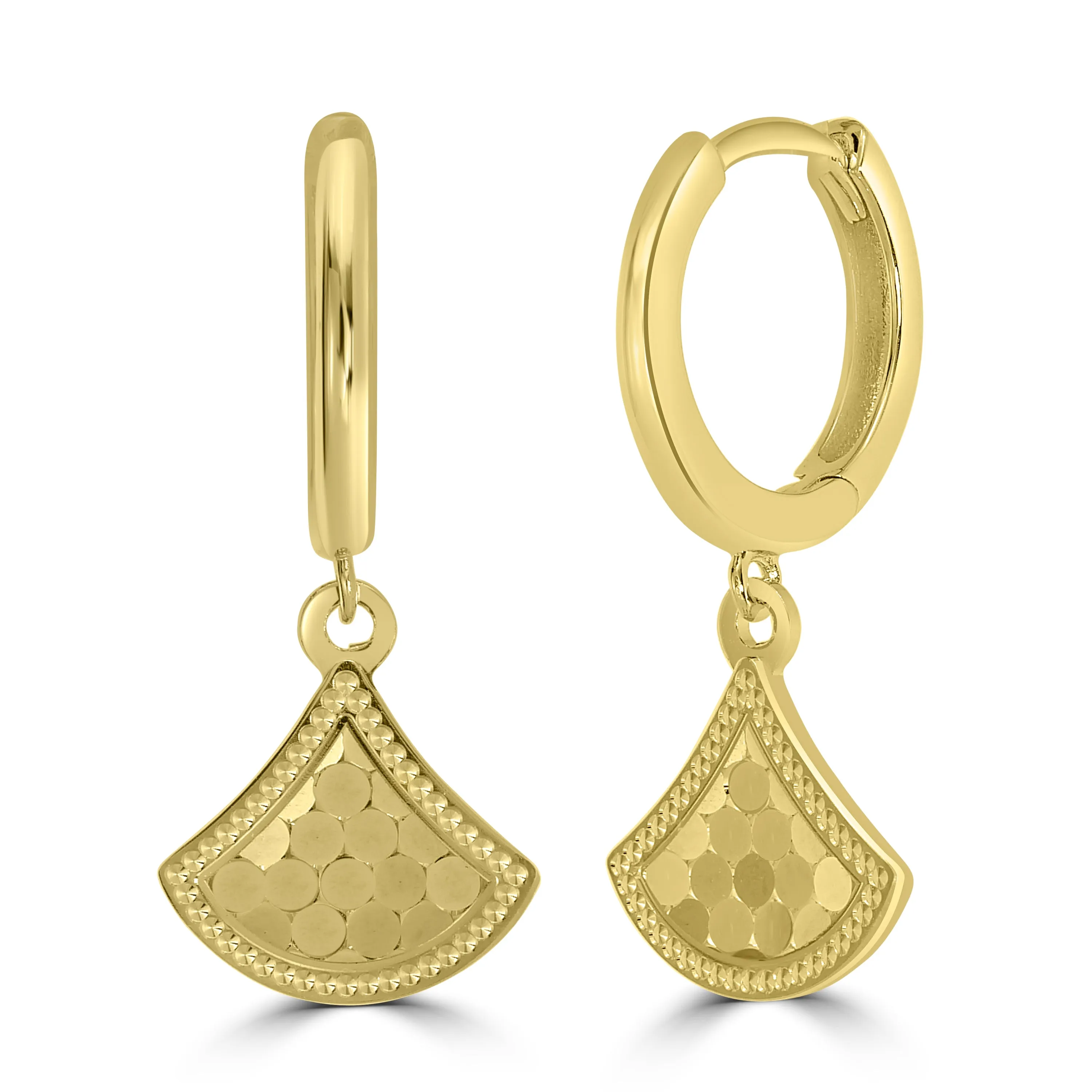 14K Yellow Gold Elegant Shimmer Drops