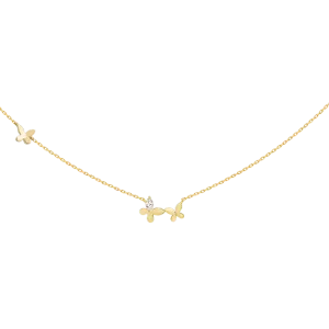 18K Gold Butterfly Elegant Diamond Necklace