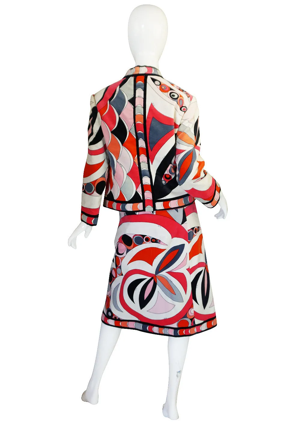 1960s Beautiful Velvet Coral Pucci Jacket & Skirt