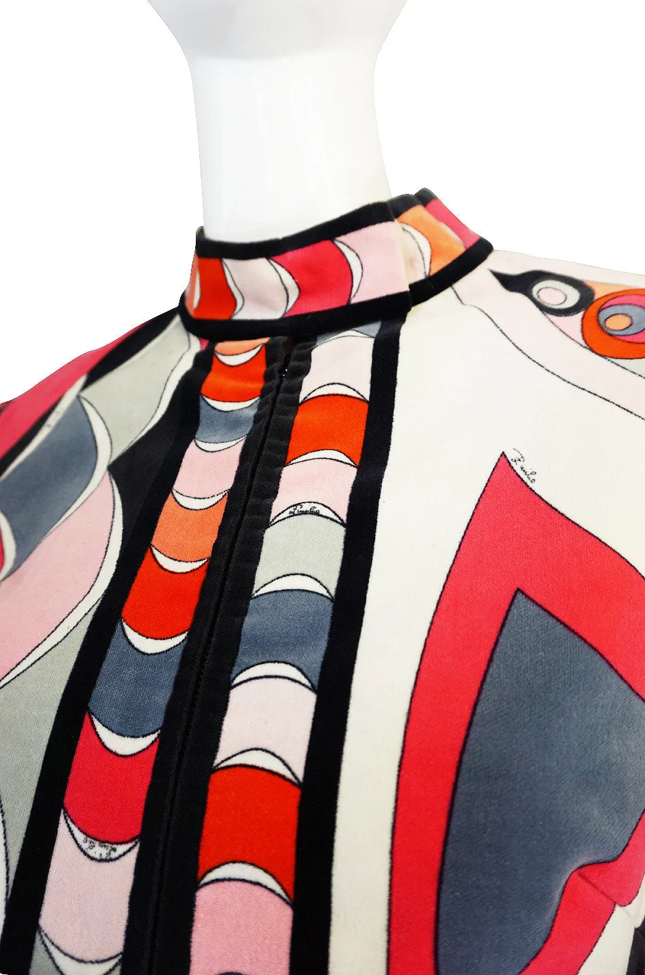 1960s Beautiful Velvet Coral Pucci Jacket & Skirt