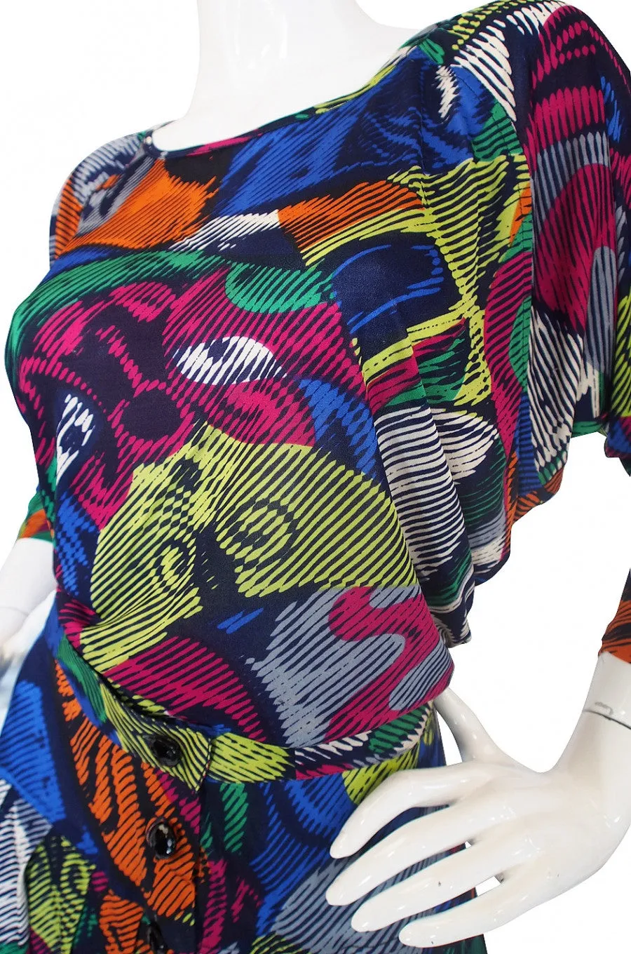1970s Fluid Silk Missoni Print Skirt & Top