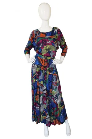 1970s Fluid Silk Missoni Print Skirt & Top