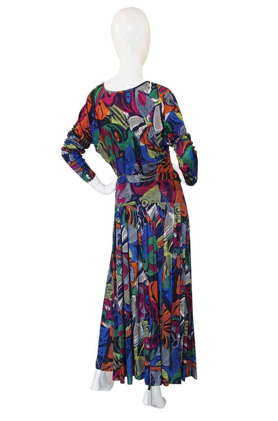 1970s Fluid Silk Missoni Print Skirt & Top