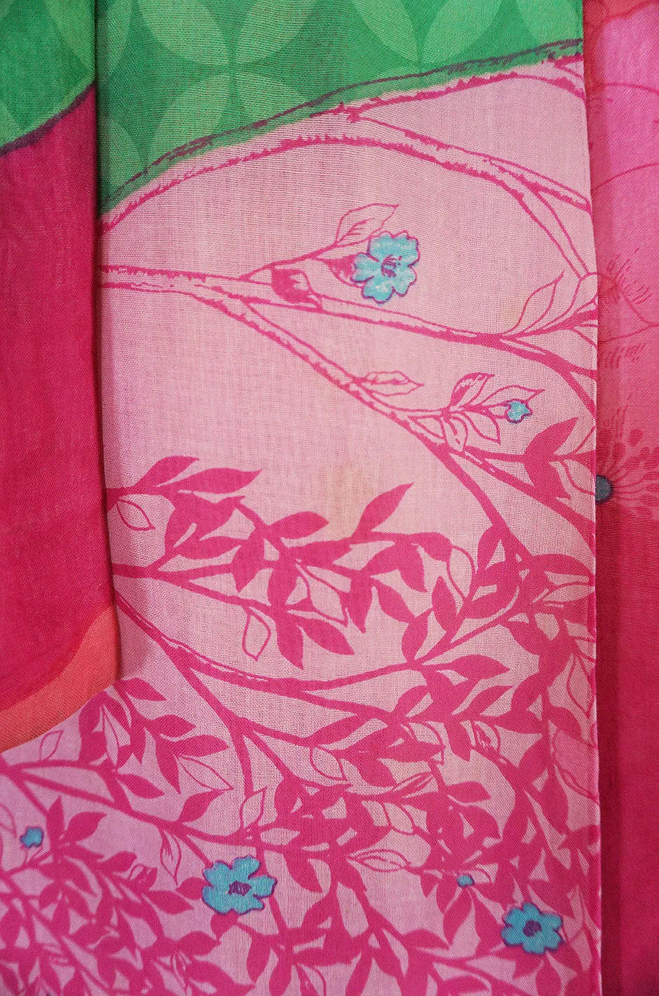 1970s Pink Print Cotton Voile Hanae Mori Wrap Dress