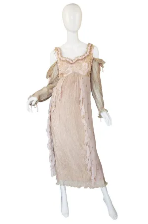 1970s Zandra Rhodes Hand Painted Silk Gown