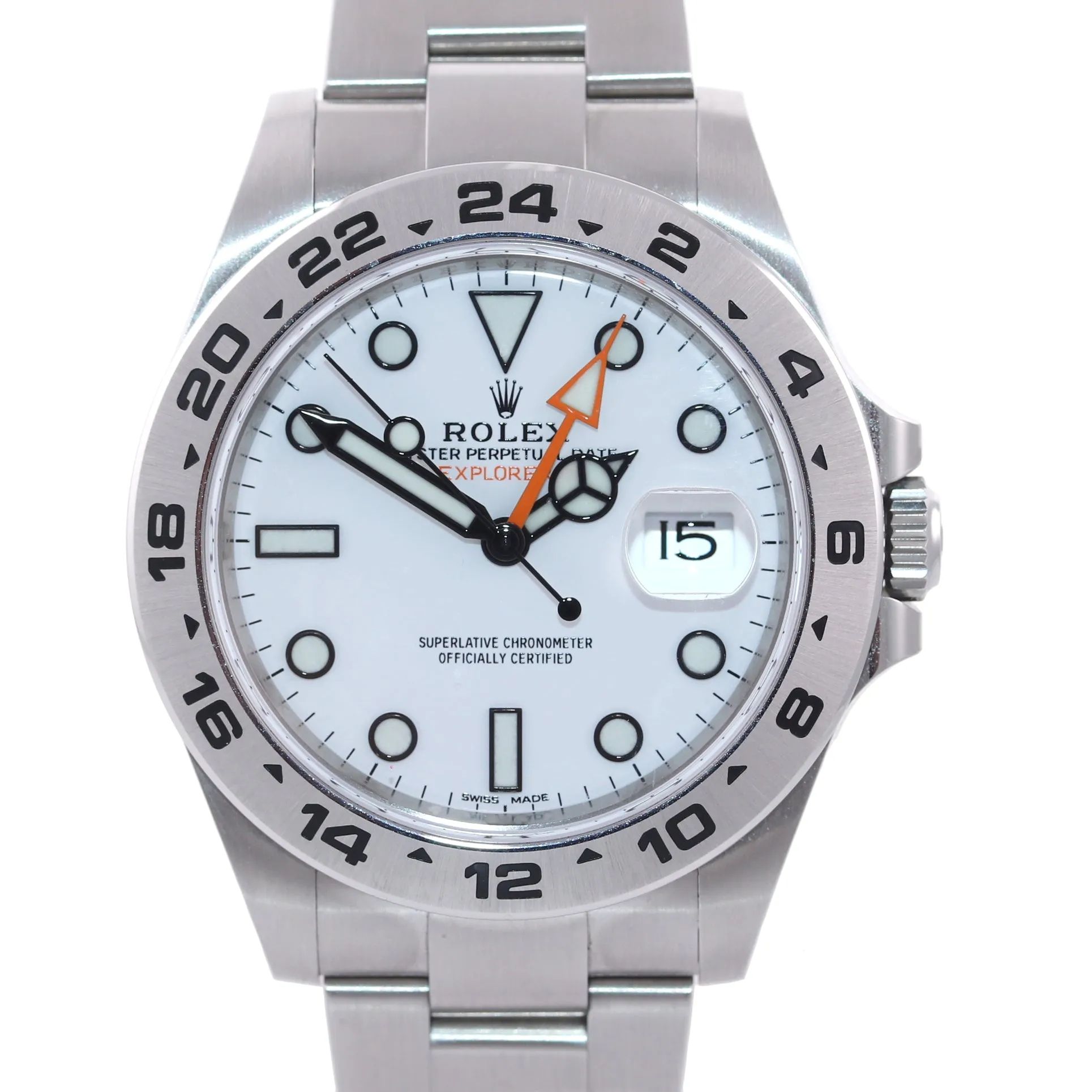2021 PAPERS Rolex Explorer II 42mm 216570 White Steel Date Watch Box