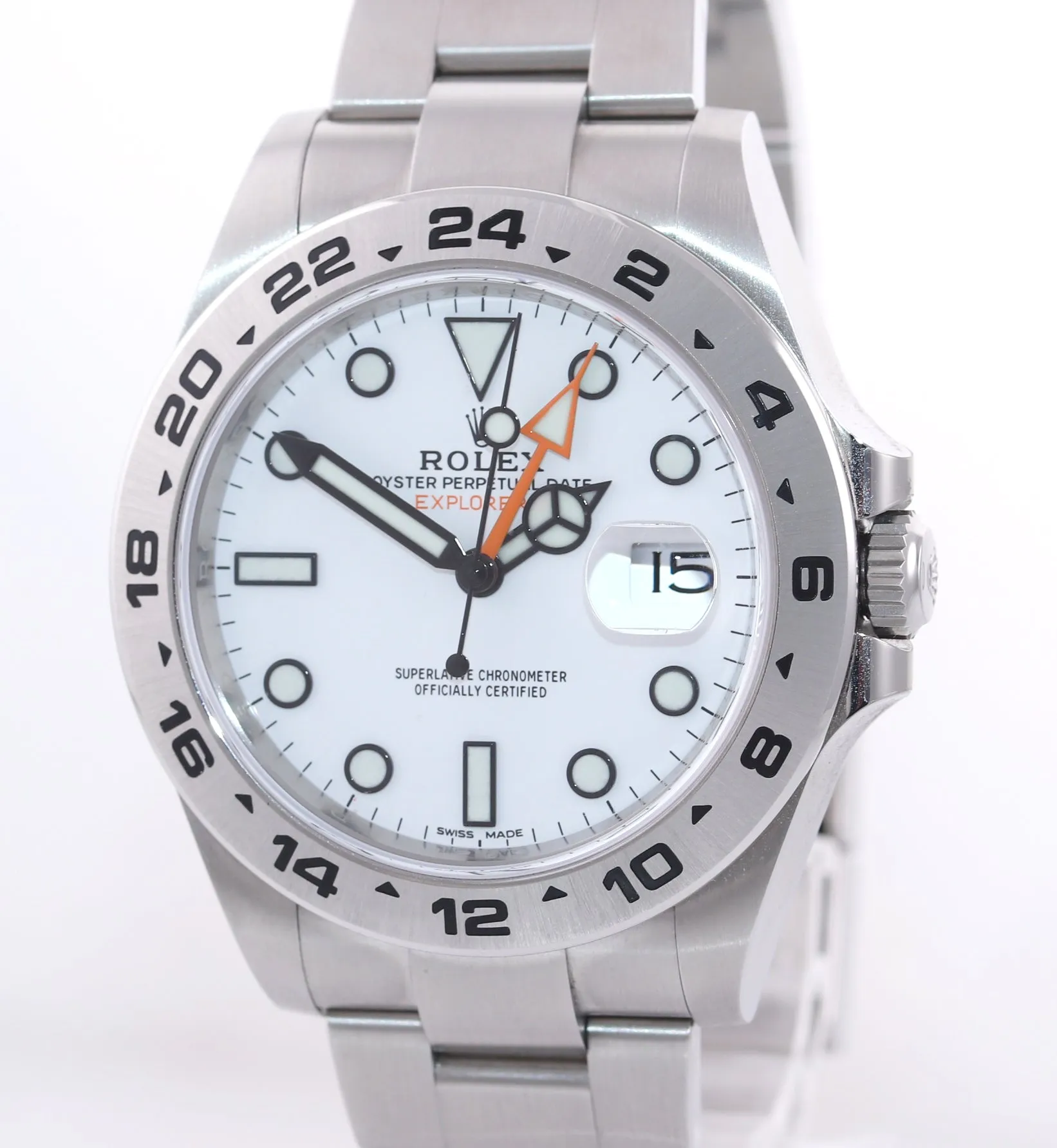 2021 PAPERS Rolex Explorer II 42mm 216570 White Steel Date Watch Box