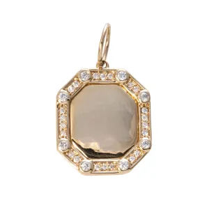 .23ctw Diamond 14K Yellow Gold Rectangular Octagon Pendant