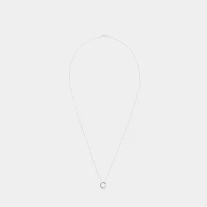 2.5G Polished And Brushed Sterling Silver Round Necklace