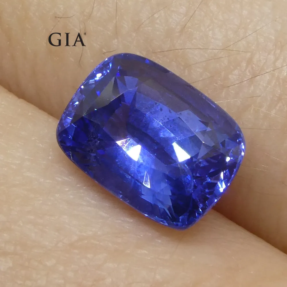 3.36ct Cushion Blue Sapphire GIA Certified Sri Lanka