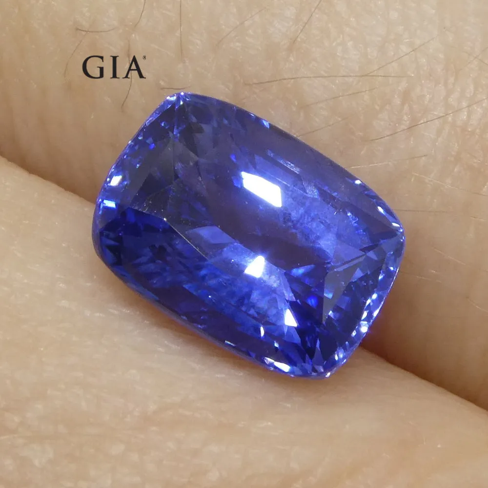 3.36ct Cushion Blue Sapphire GIA Certified Sri Lanka