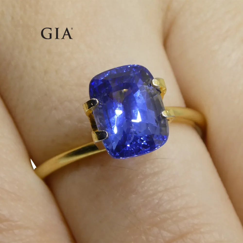 3.36ct Cushion Blue Sapphire GIA Certified Sri Lanka