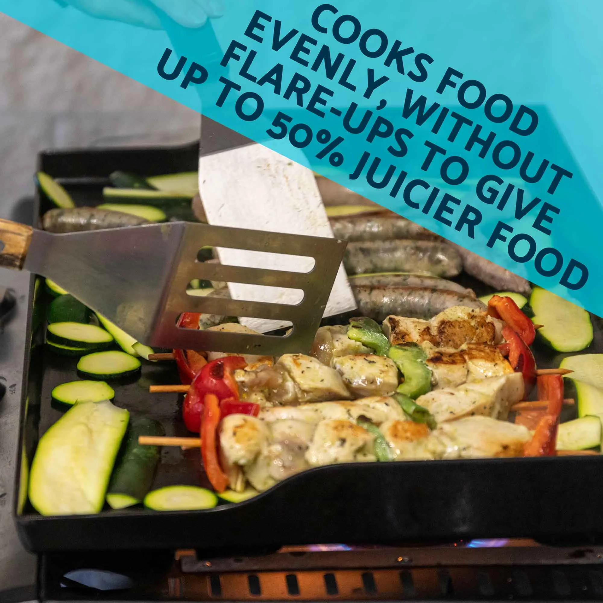 4 Burner Portable Gas Plancha 10kW BBQ Griddle with Cover, Stainless Steel - DG234