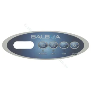 4-Button - Balboa VL200 Oval Touchpad Overlay