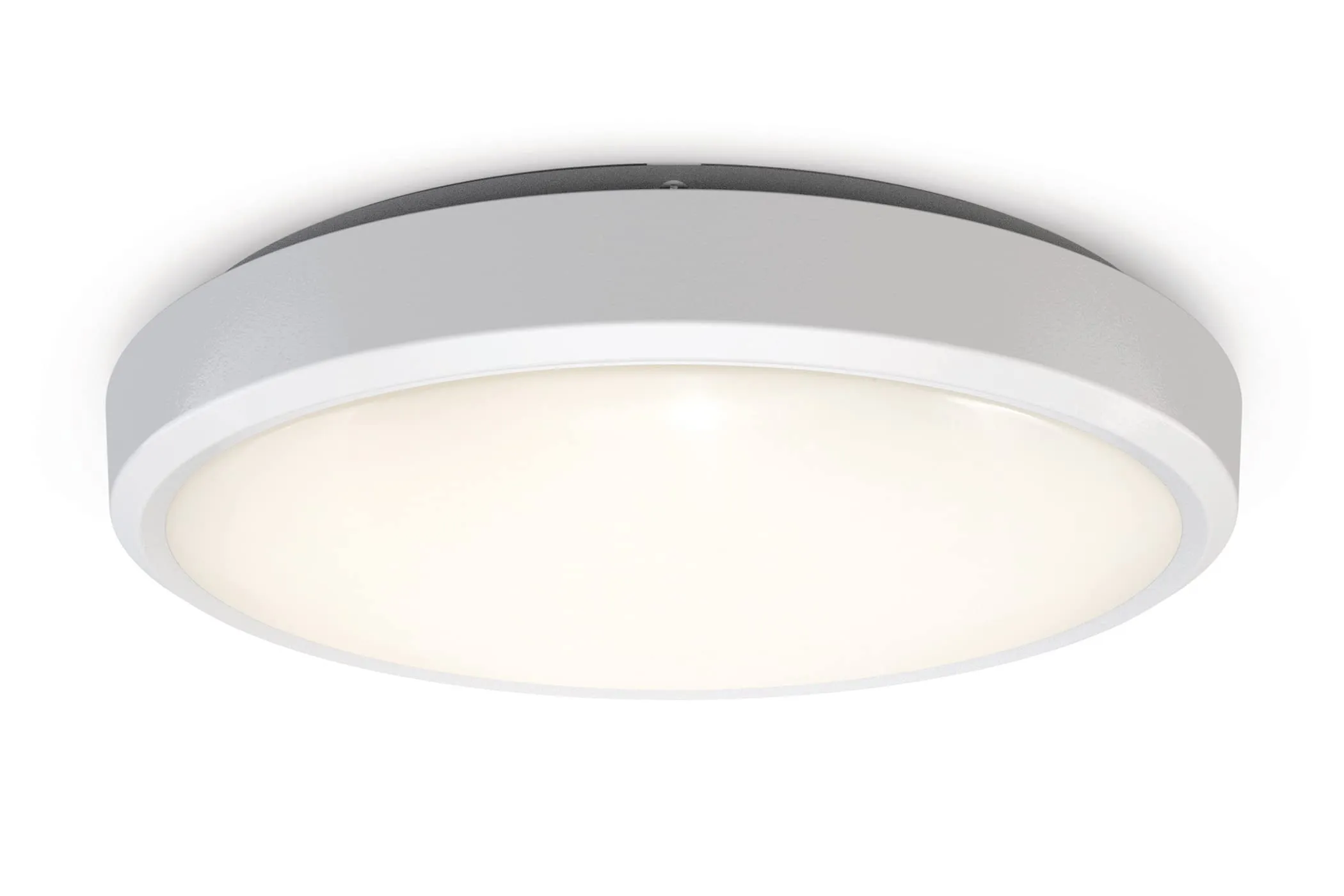 4lite Indoor Or Outdoor Round IP54 Wall/Celling LED Light 18w 1847lm White Bezel Switchable Warm White Cool White