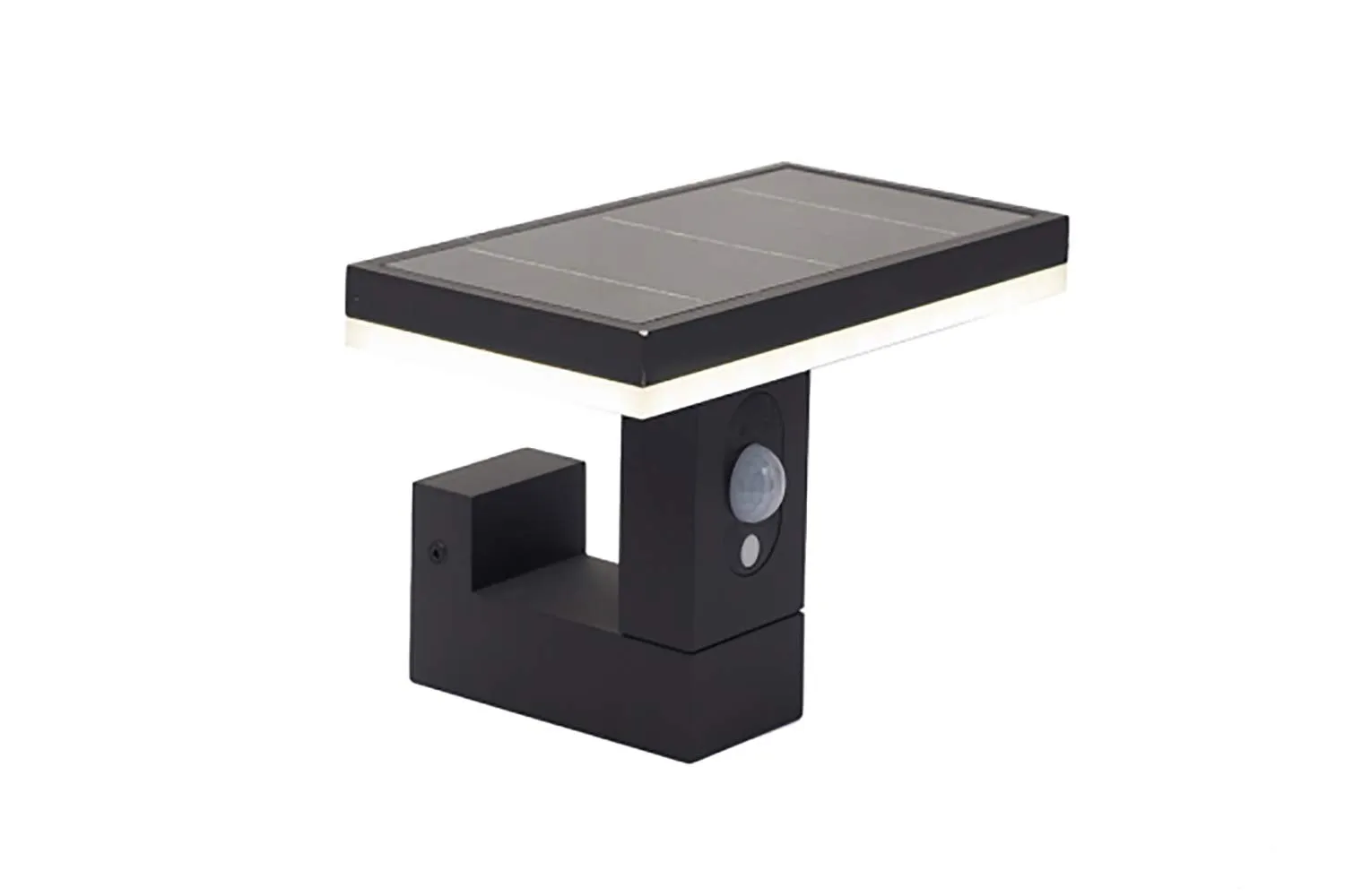 4lite Outdoor LED Rectangular Solar Wall Light with PIR Sensor IP54 230lm Die-Cast Aluminium Graphite Cool White