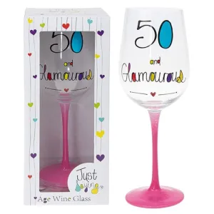 50th Wine Glass
