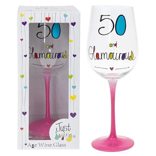 50th Wine Glass