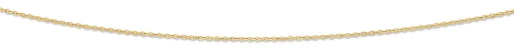 60cm 9ct Yellow Gold Silver Infused Cable Chain Necklace