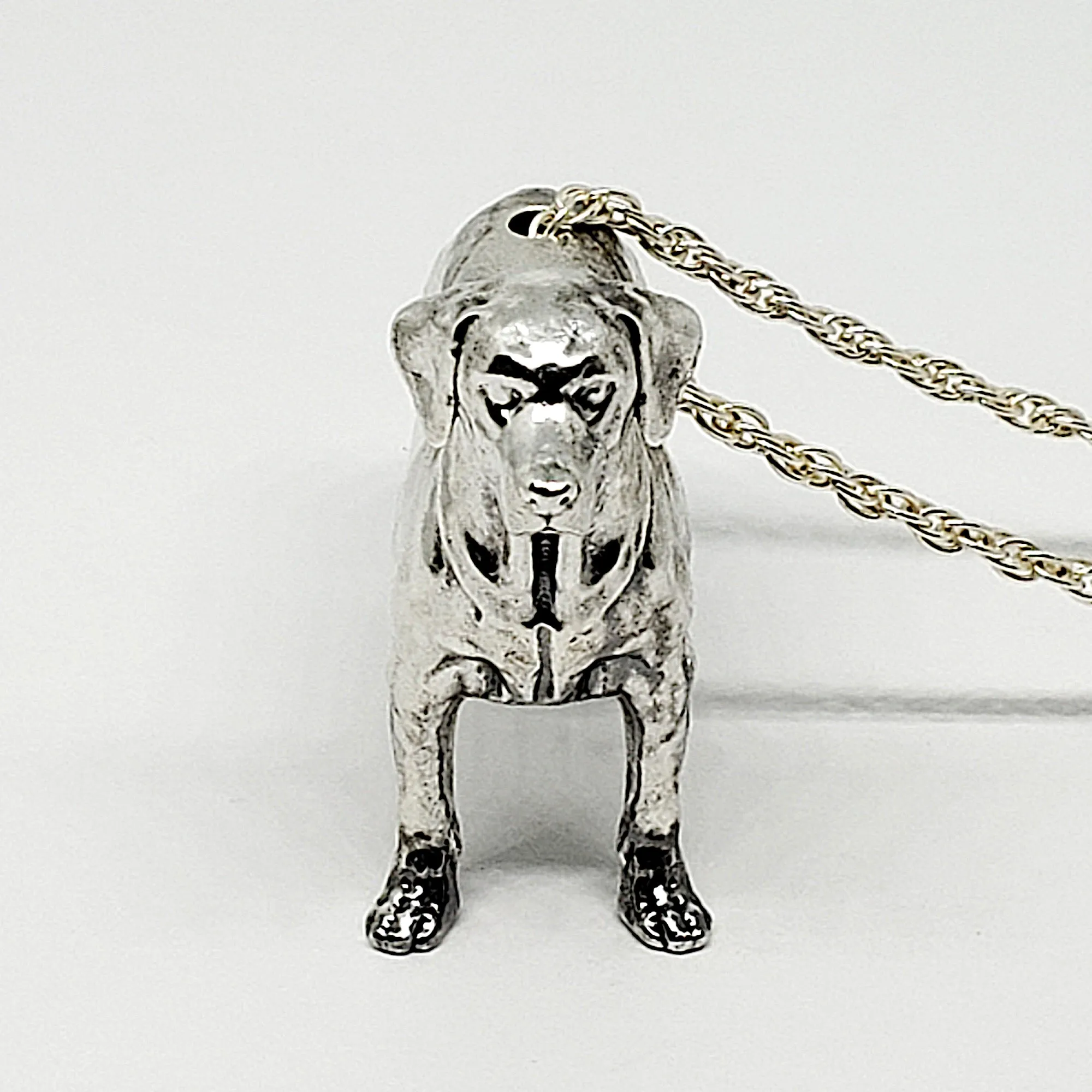 A sterling silver tribute to the Standing Labrador Retriever!