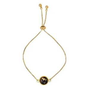 Adjustable Gold Fleck Resin Bracelet