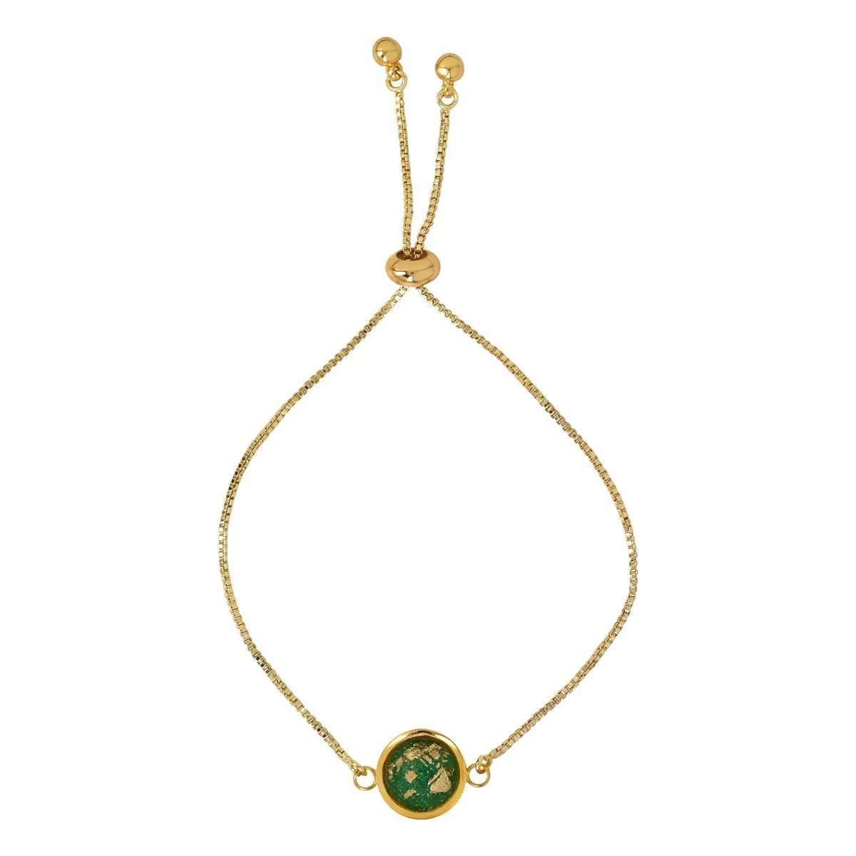 Adjustable Gold Fleck Resin Bracelet