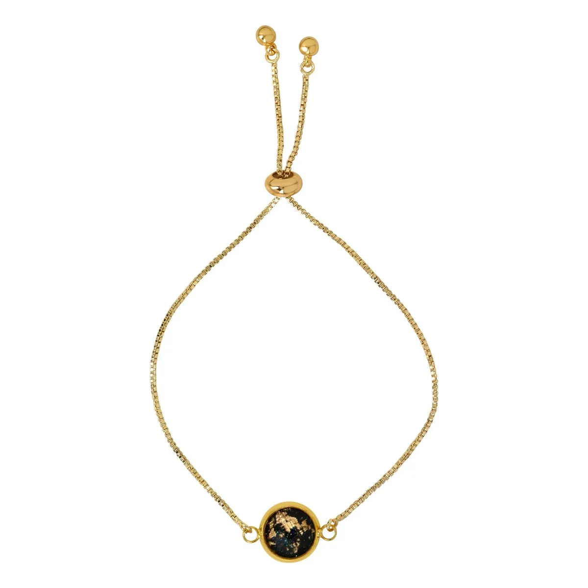Adjustable Gold Fleck Resin Bracelet