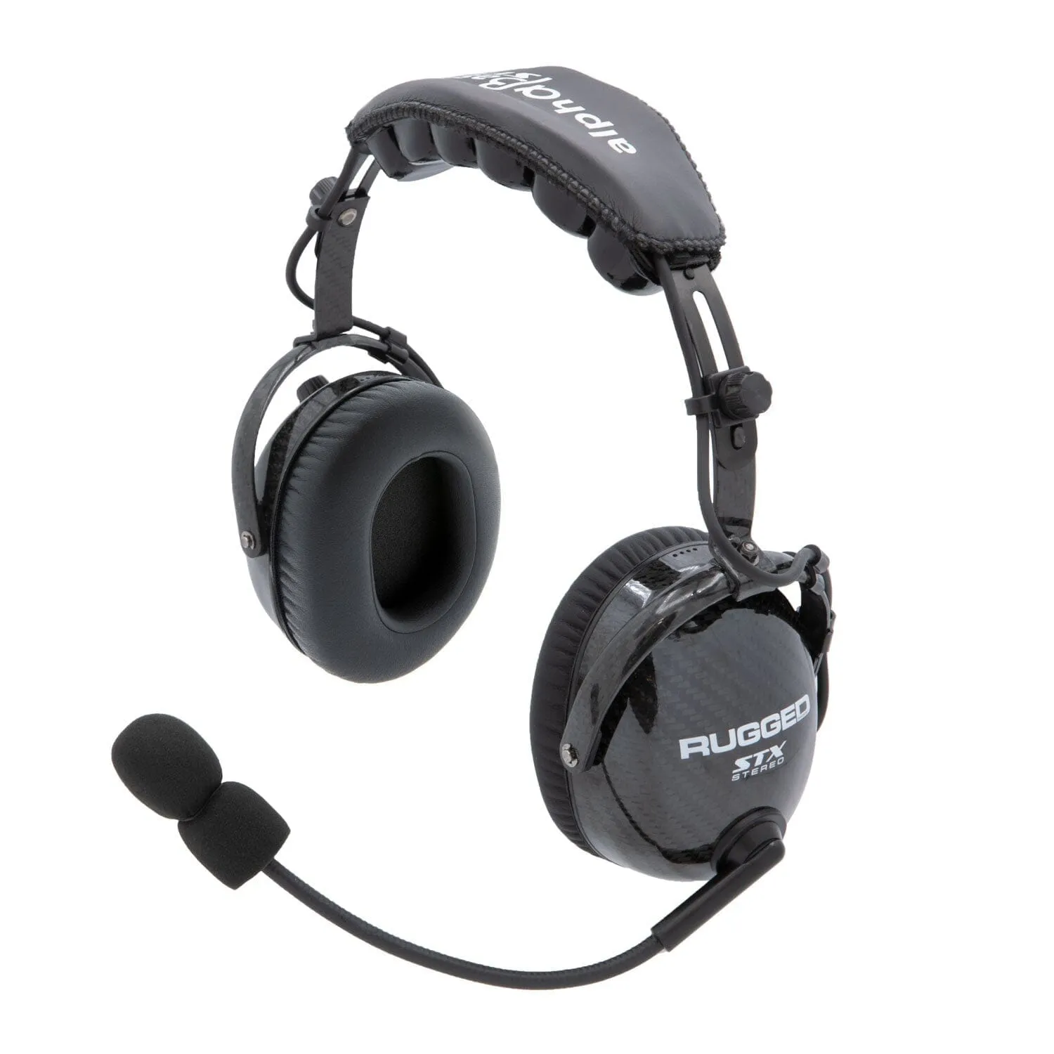 AlphaBass Carbon Fiber Over the Head Headset for STEREO and OFFROAD Intercoms - CLEARANCE