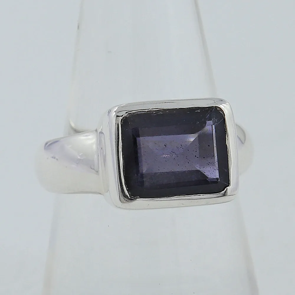 Amethyst Cut Gemstone Designer Silver Ring