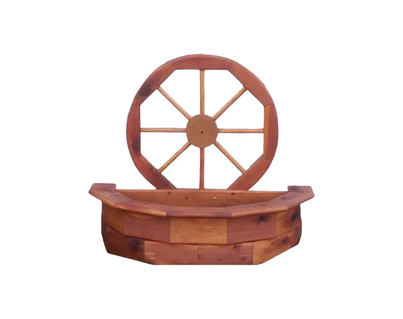 Amish Made Cedar Wagon Wheel Planter