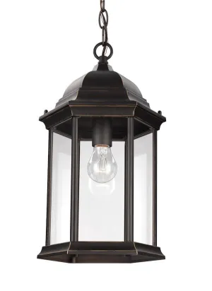 Antique Bronze 1 Light Outdoor Pendant