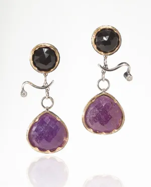 Arise earrings in Ruby, Spinel and Diamond (wholesale)