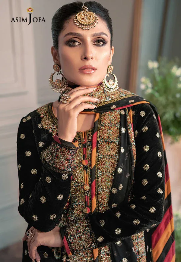 Asim Jofa - The Ayeza Edit Makhmal Royal Velvet Collection Unstitched 3 Pc - AJAM-02