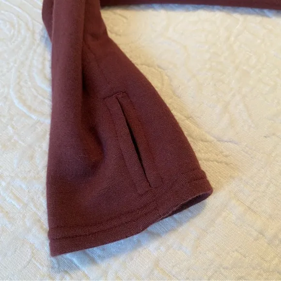 Athleta Poise Dance Wrap Tie Burgundy Sweater - Medium
