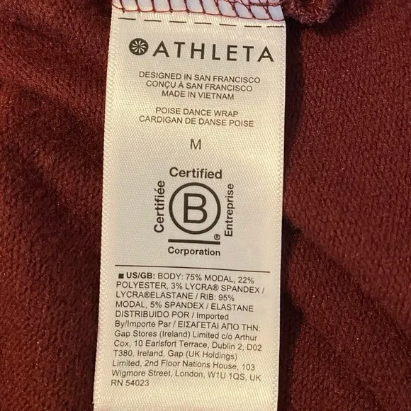 Athleta Poise Dance Wrap Tie Burgundy Sweater - Medium