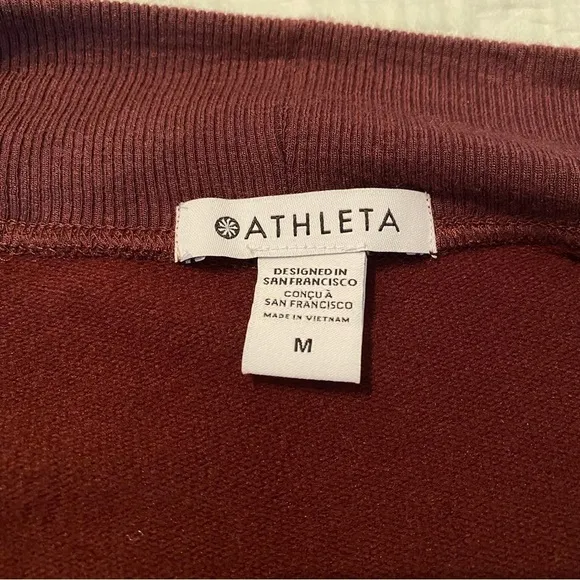 Athleta Poise Dance Wrap Tie Burgundy Sweater - Medium