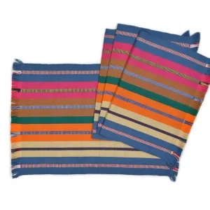 Backstrap Stripe Placemats | Blue Gray