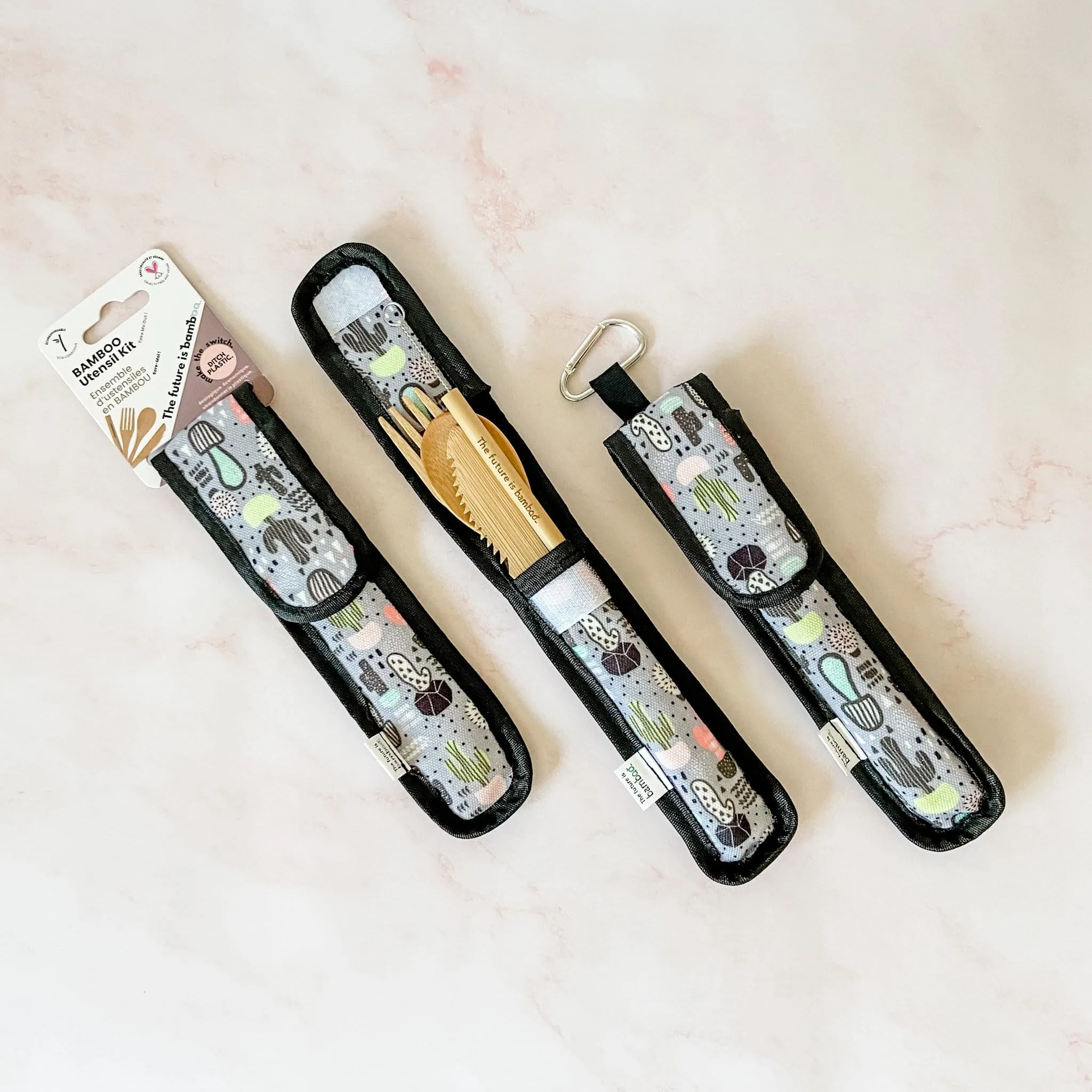 Bamboo Utensil Kit Cactus