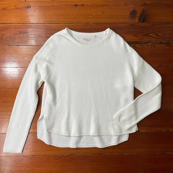 Barbour Marine Link Knit Jumper Cloud Sweater in White  - Woman’s Size 8