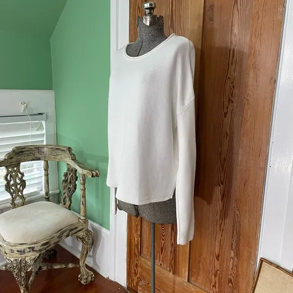 Barbour Marine Link Knit Jumper Cloud Sweater in White  - Woman’s Size 8