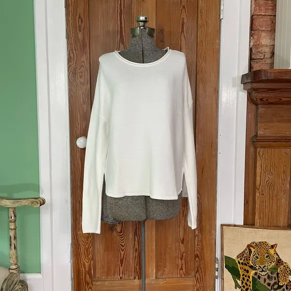 Barbour Marine Link Knit Jumper Cloud Sweater in White  - Woman’s Size 8